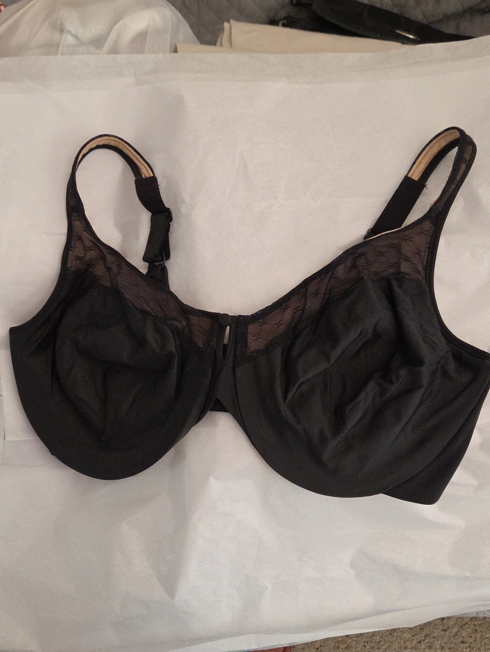 Bali Black Lace-Trim Full Coverage Underwire Bra